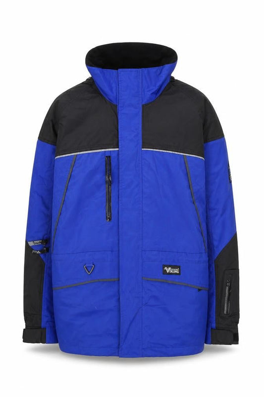 Viking Men's Blue Waterproof Hooded Winter Parka Jacket L