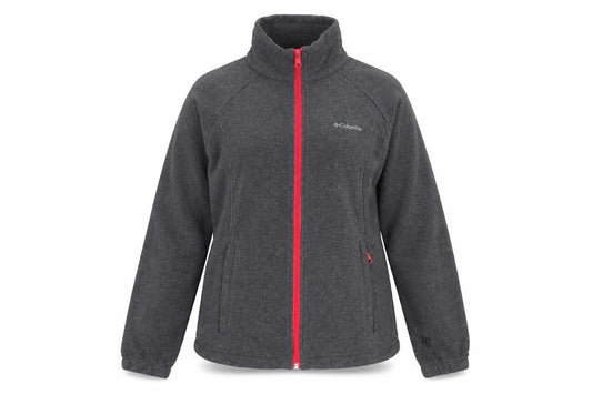Columbia Womens Grey Fleece Full Zip Jacket Size M Outdoor Active