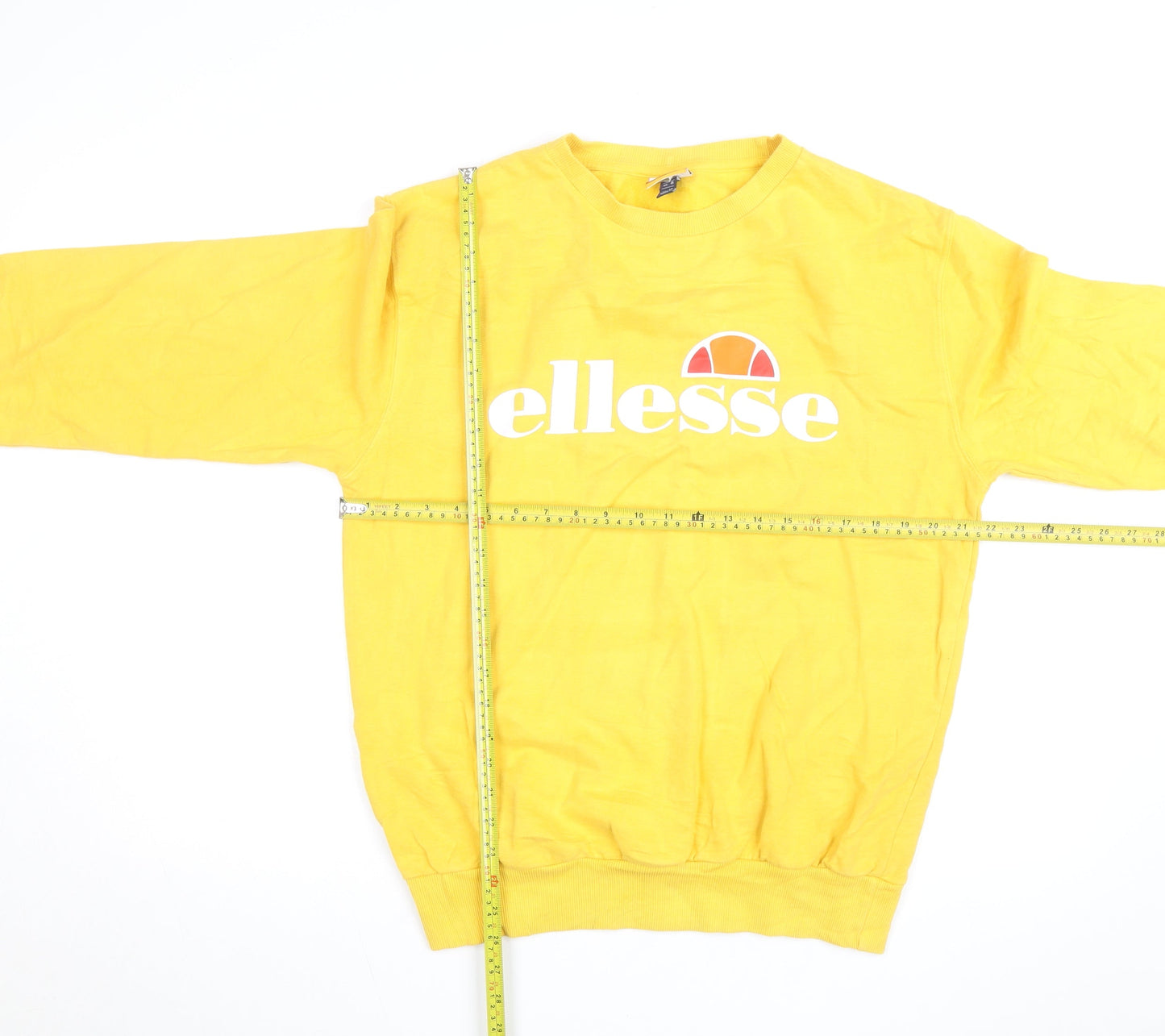 Ellesse Men's Yellow Logo Pullover Sweatshirt M Crew Neck