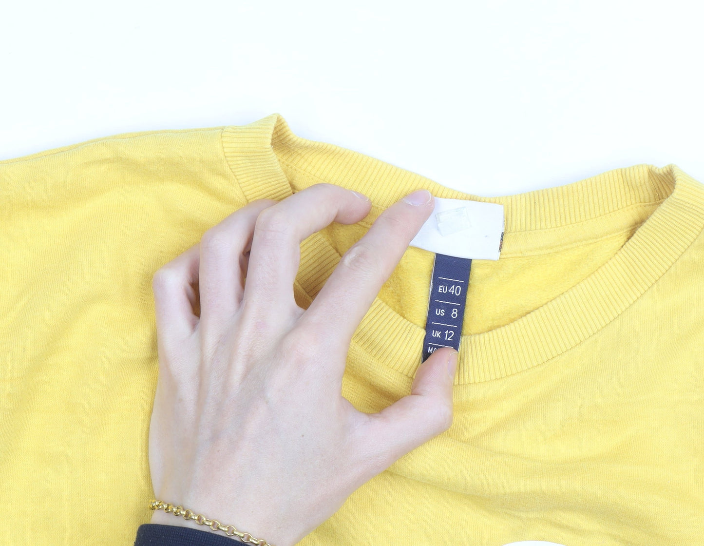 Ellesse Men's Yellow Logo Pullover Sweatshirt M Crew Neck