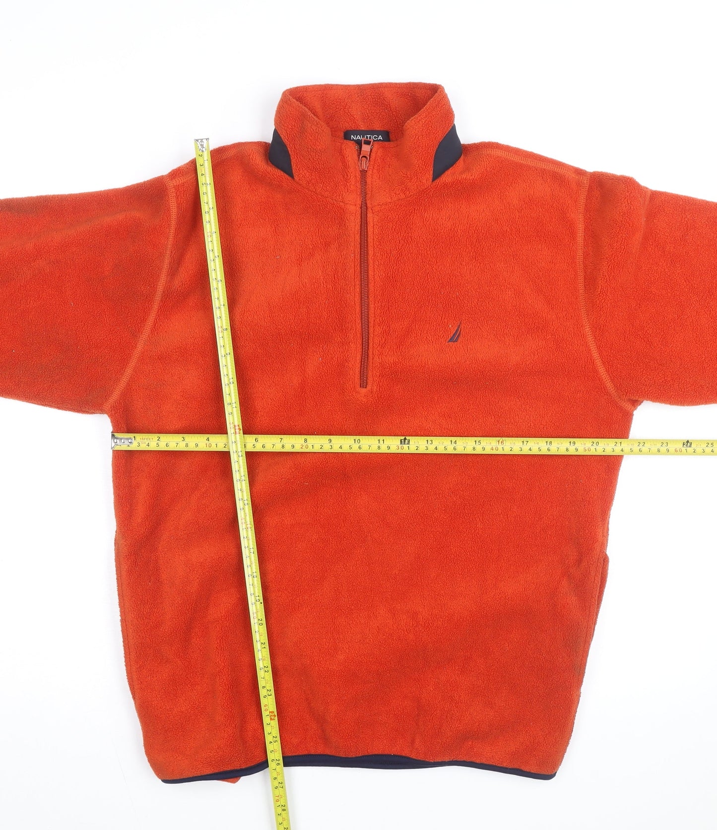 Nautica Men's Orange Fleece 1/2 Zip Pullover Jacket Size M