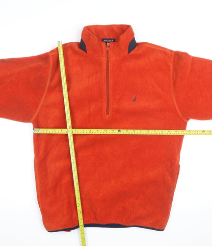 Nautica Men's Orange Fleece 1/2 Zip Pullover Jacket Size M