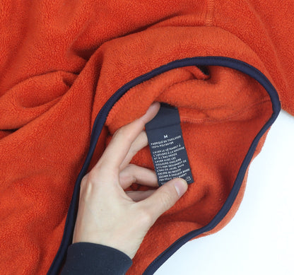 Nautica Men's Orange Fleece 1/2 Zip Pullover Jacket Size M