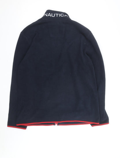 Nautica Men's Blue Red Fleece Full Zip Jacket XL