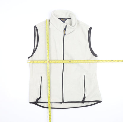 Woolrich Men's Beige Fleece Full Zip Bodywarmer Vest Size M