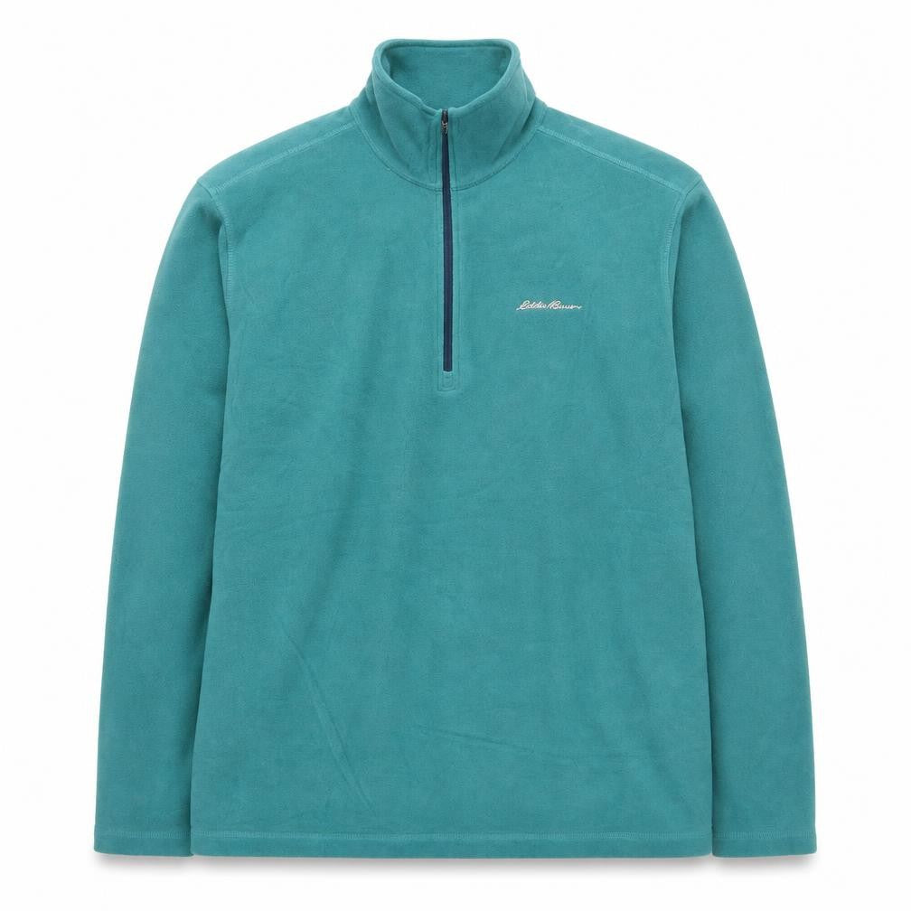 Eddie Bauer Men's Green 1/4 Zip Fleece Pullover Sweatshirt M