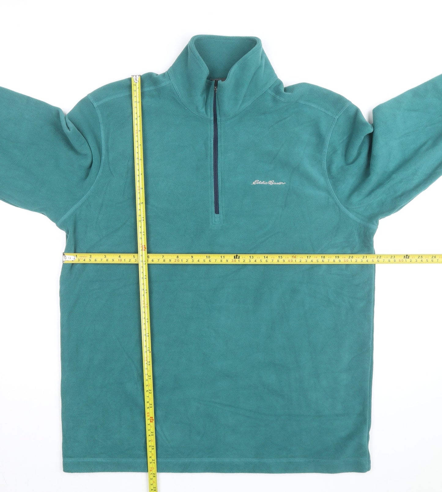 Eddie Bauer Men's Green 1/4 Zip Fleece Pullover Sweatshirt M