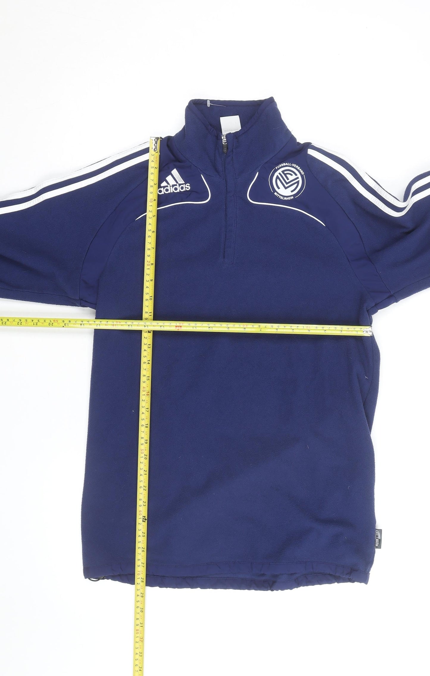 Adidas Men's Blue 1/4 Zip Fleece Track Jacket Size L