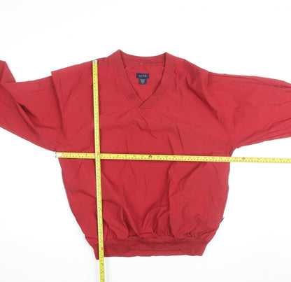 IZOD Men's Red V-Neck Pullover Sweatshirt Size S Nylon Lightweight