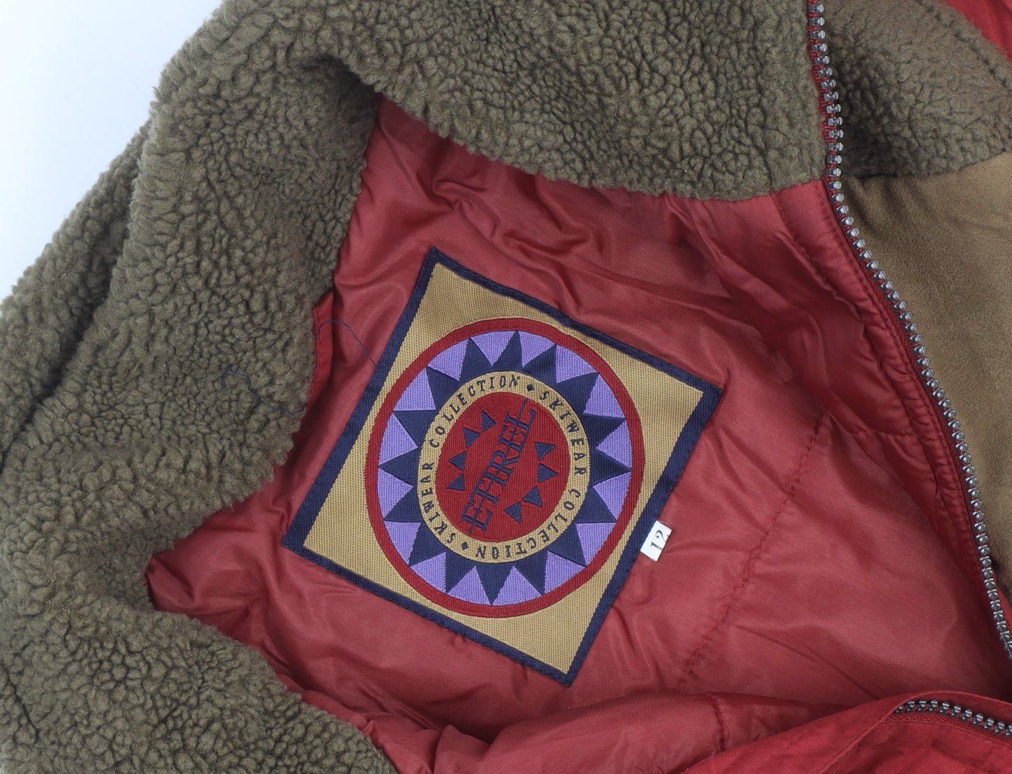 Energie Women Red Faux Fur Lined Parka Jacket Size 12