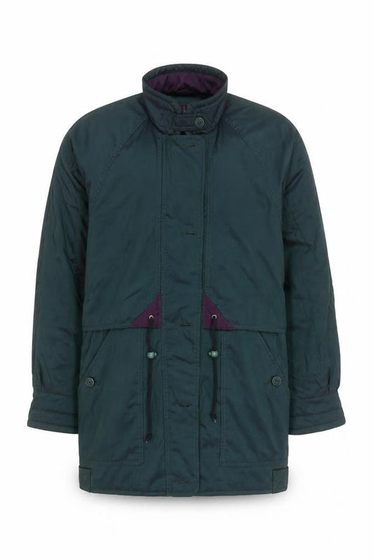 Forecaster of Boston Men's Green Parka Coat S Nylon Mid-Length