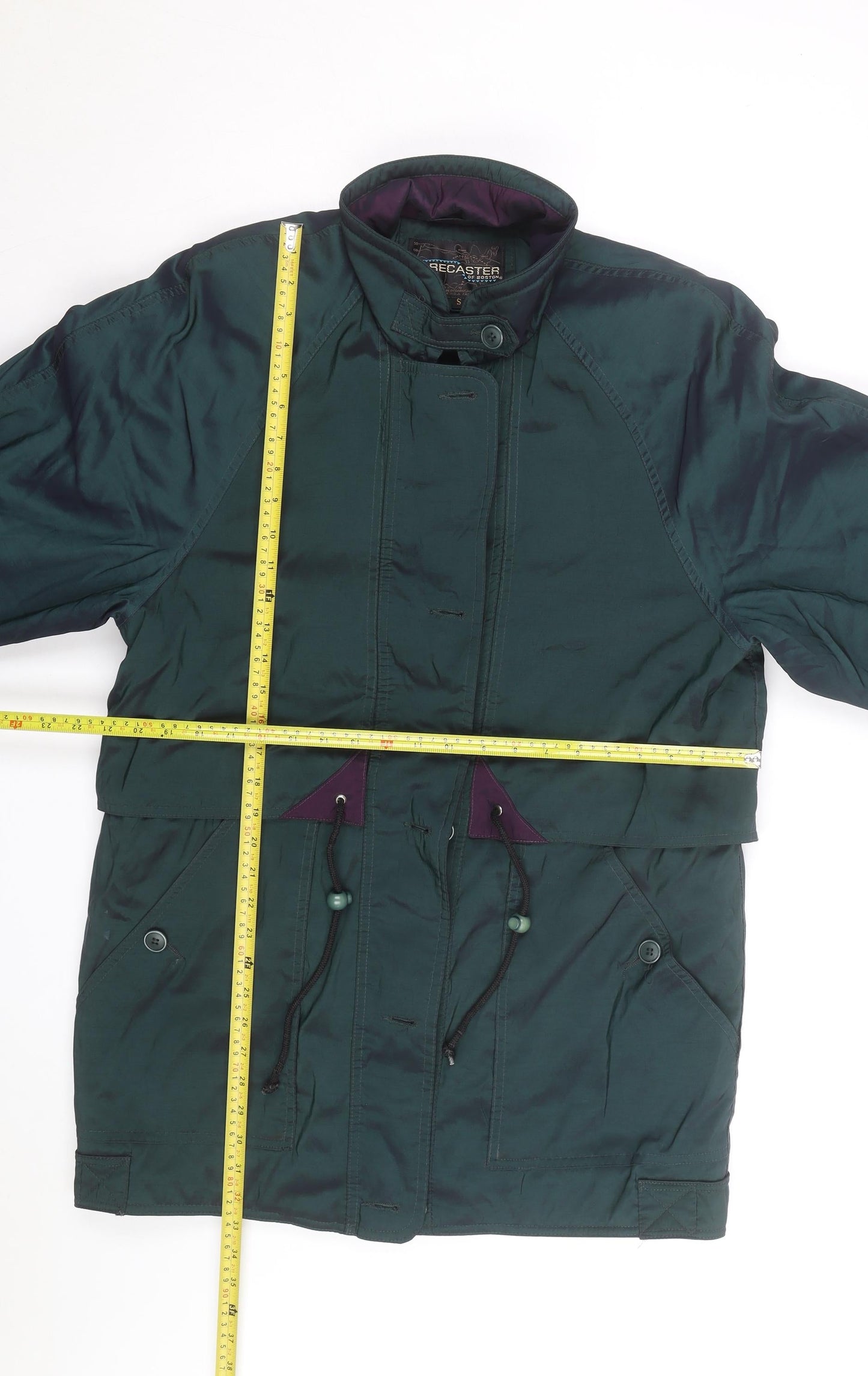 Forecaster of Boston Men's Green Parka Coat S Nylon Mid-Length