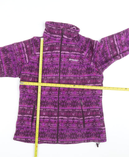 Columbia Women's Purple Fleece Full Zip Jacket L Lightweight Outdoor