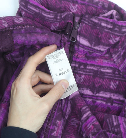 Columbia Women's Purple Fleece Full Zip Jacket L Lightweight Outdoor