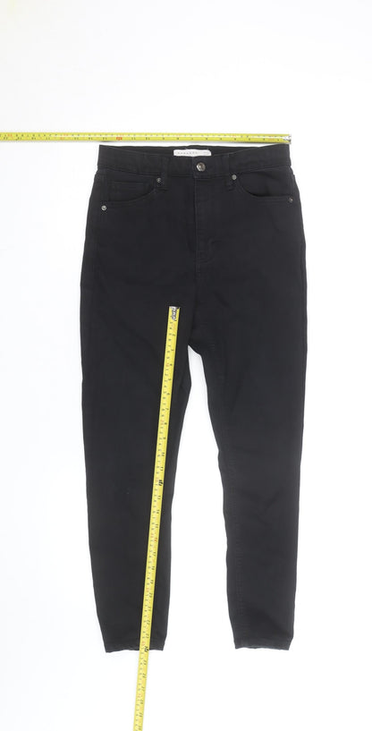 Topshop Women's Black Skinny Jeans Size 10 High Rise Stretch Denim