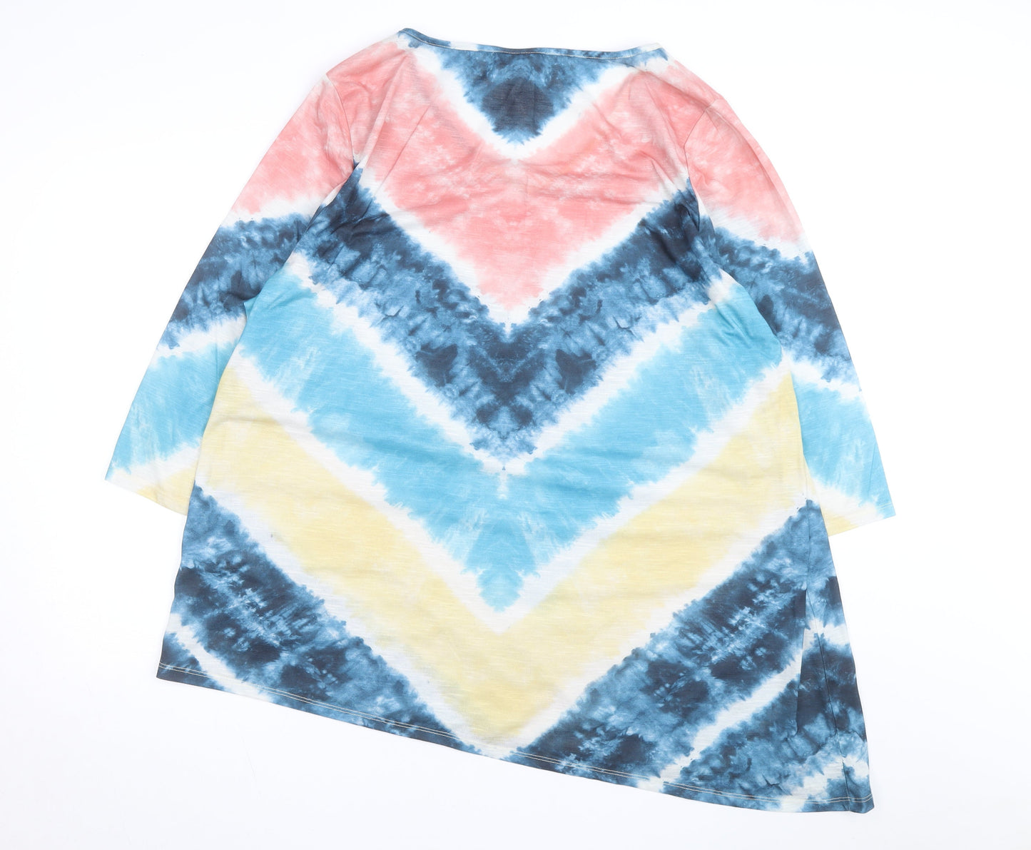 Avenue Women’s Multicoloured V-Neck Tunic Top Size 22 3/4 Sleeve