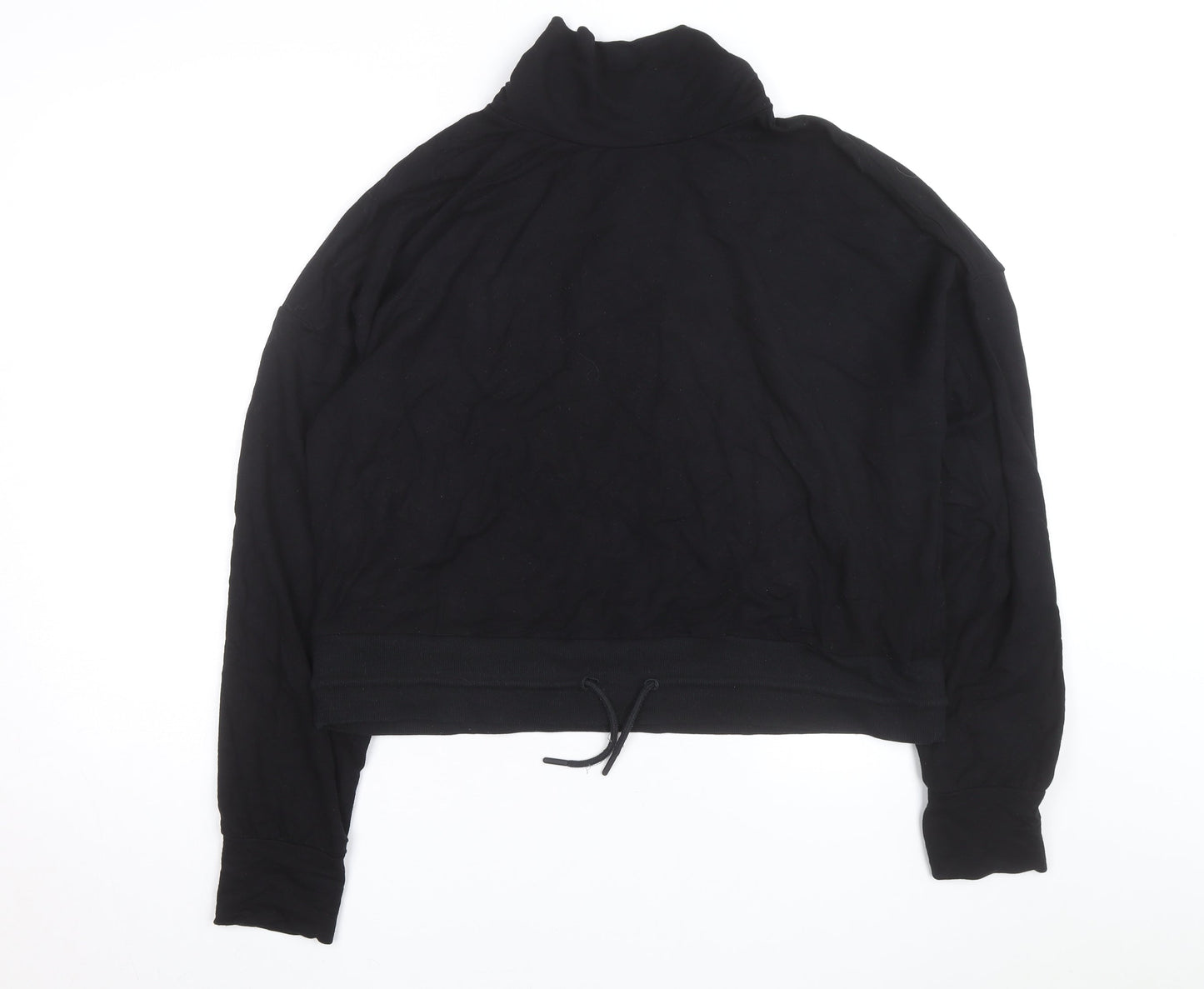 Marks and Spencer Goodmove Women's Black Size 16 High Neck Drawstring Sweatshirt