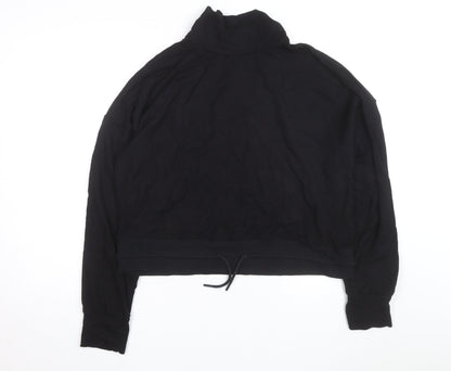 Marks and Spencer Goodmove Women's Black Size 16 High Neck Drawstring Sweatshirt