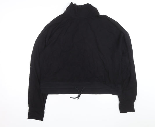 Marks and Spencer Goodmove Women's Black Size 16 High Neck Drawstring Sweatshirt