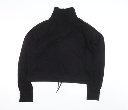 Marks and Spencer Goodmove Women's Black Size 16 High Neck Drawstring Sweatshirt