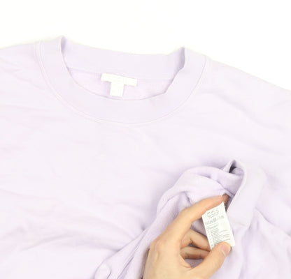 COS Men's Purple Cotton Crew Neck Pullover Sweatshirt Size M