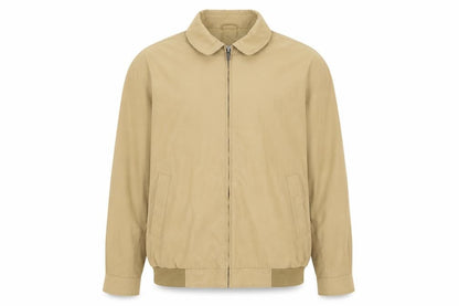 Aldon Men's Beige Bomber Jacket M Collared Full Zip Casual Outerwear