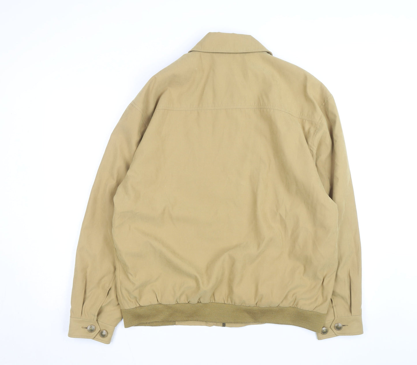 Aldon Men's Beige Bomber Jacket M Collared Full Zip Casual Outerwear