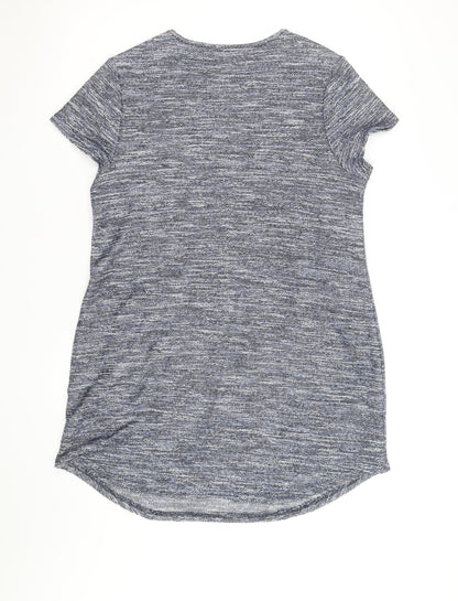 New Look Women’s Grey Knit Short Sleeve Zip Pocket T-Shirt Dress Size 16