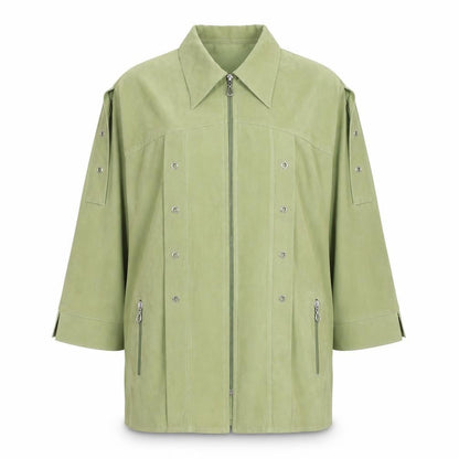 Mattex Line Women’s Green L Full Zip Mid-Length Casual Jacket