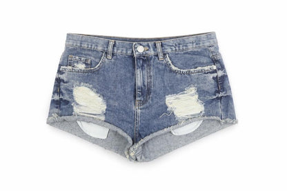 Light Before Dark Womens Blue Denim Hot Pants Shorts Size M