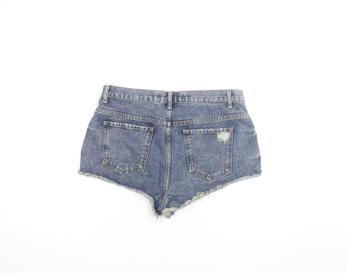 Light Before Dark Womens Blue Denim Hot Pants Shorts Size M