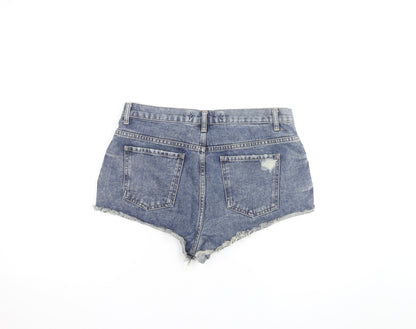 Light Before Dark Womens Blue Denim Hot Pants Shorts Size M