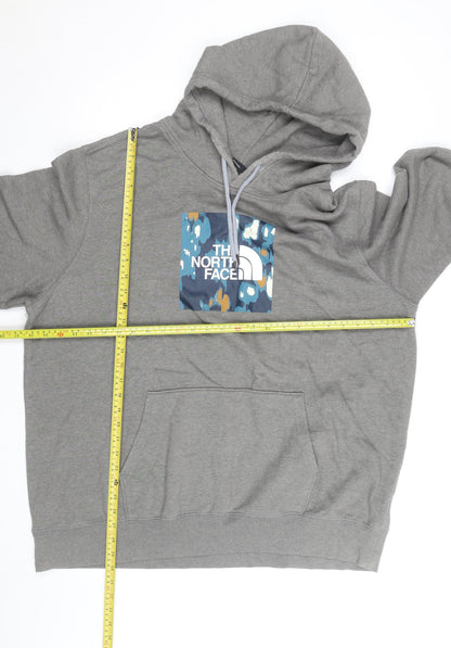 The North Face Men's Grey XL Pullover Hoodie with Logo Print