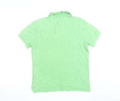 Ralph Lauren Men’s Green Slim Fit Polo Shirt L Cotton Embroidered Logo