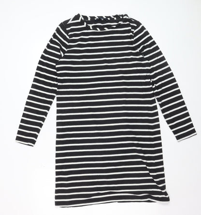 French Connection Women’s Black White Striped Long Sleeve Tunic Top Size 14