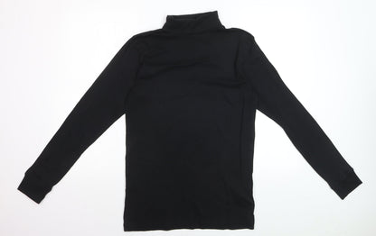 Cotton Traders Women’s Black Roll Neck Long Sleeve Cotton Jumper M