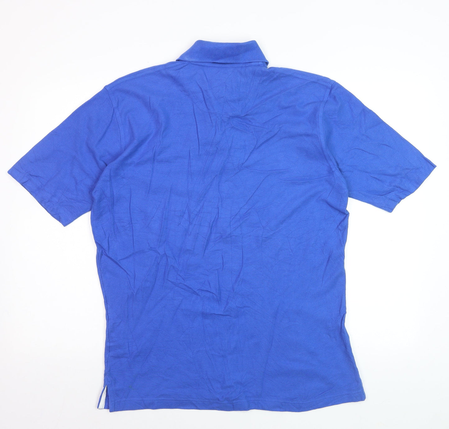 Greenwoods Mens Blue Cotton Short Sleeve Polo Shirt Medium