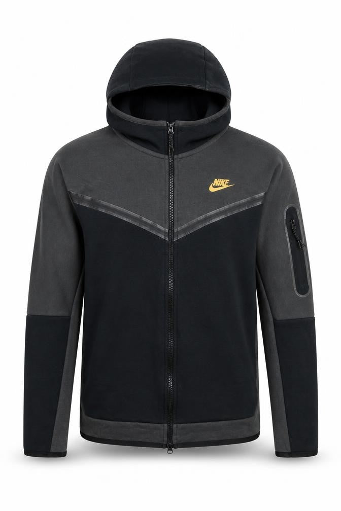 Nike Men's Grey Full Zip Hoodie M Sports Fleece Jacket