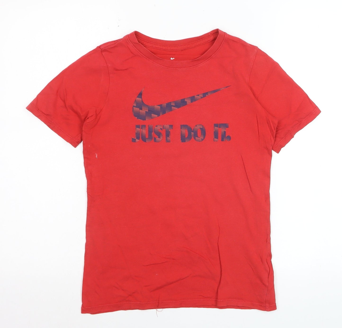 Nike Boys Red Graphic T-Shirt 10-12 Years Sports Casual Cotton Tee
