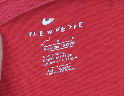 Nike Boys Red Graphic T-Shirt 10-12 Years Sports Casual Cotton Tee