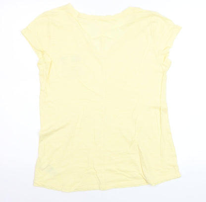 GAP Women’s Yellow V-Neck Short Sleeve Cotton T-Shirt Size M