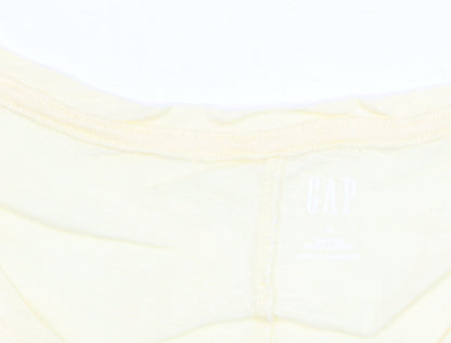 GAP Women’s Yellow V-Neck Short Sleeve Cotton T-Shirt Size M
