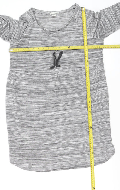 H&M MAMA Women's Grey Striped Long Sleeve Maternity Top Size 12