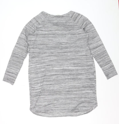 H&M MAMA Women's Grey Striped Long Sleeve Maternity Top Size 12