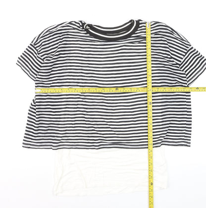 Pure Collection Women’s Black Striped Ringer T-Shirt Size 12