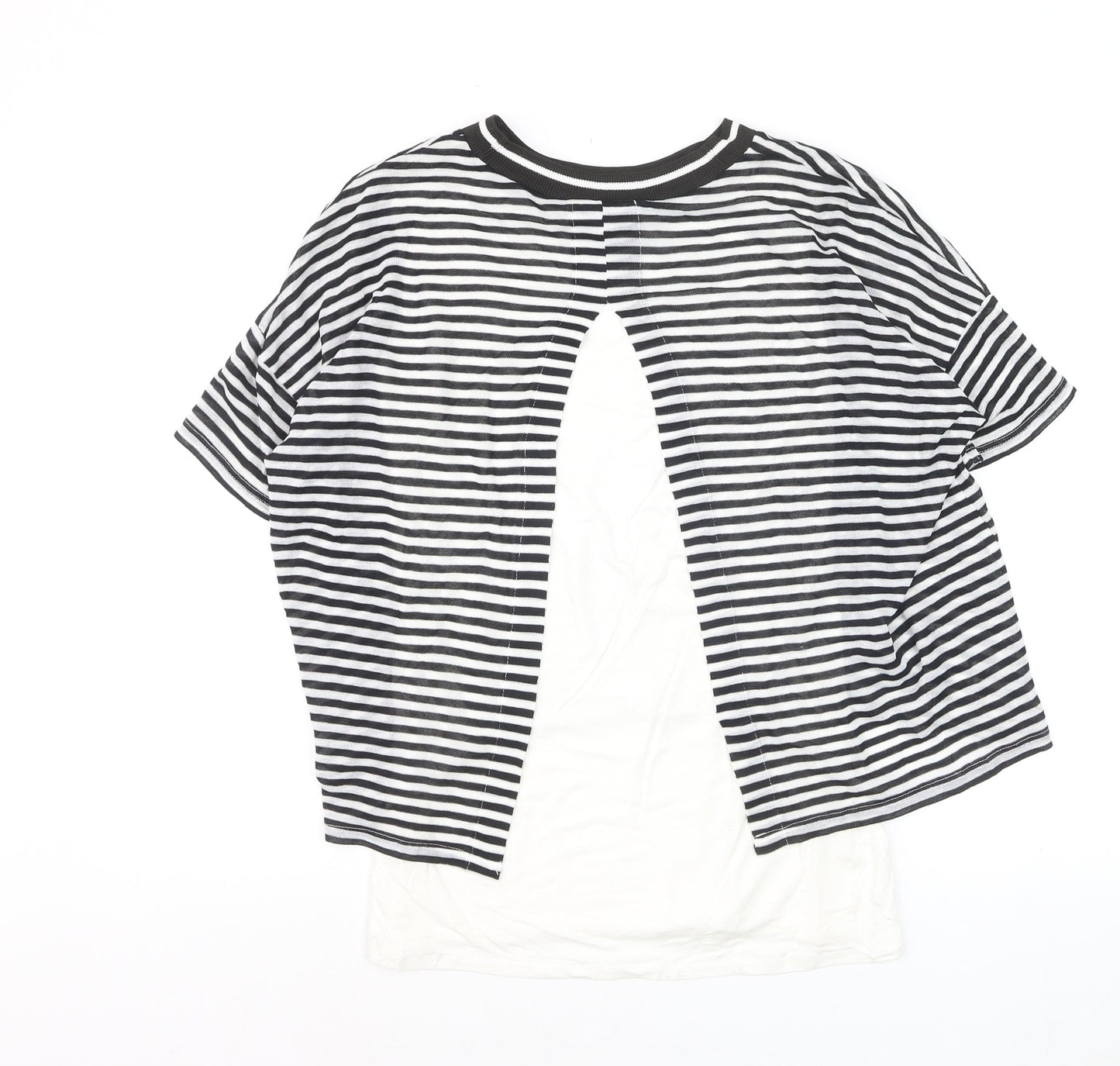 Pure Collection Women’s Black Striped Ringer T-Shirt Size 12