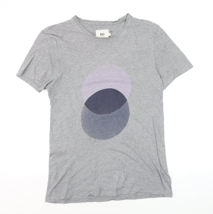 Kin by John Lewis Men's Grey Graphic Cotton T-Shirt Size S