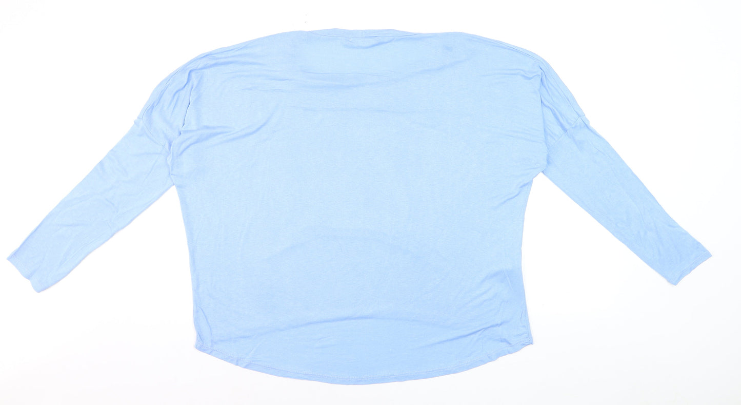 Blue Vanilla Women's Blue Relaxed Jersey 3/4 Sleeve T-Shirt S