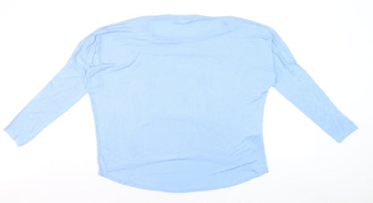 Blue Vanilla Women's Blue Relaxed Jersey 3/4 Sleeve T-Shirt S