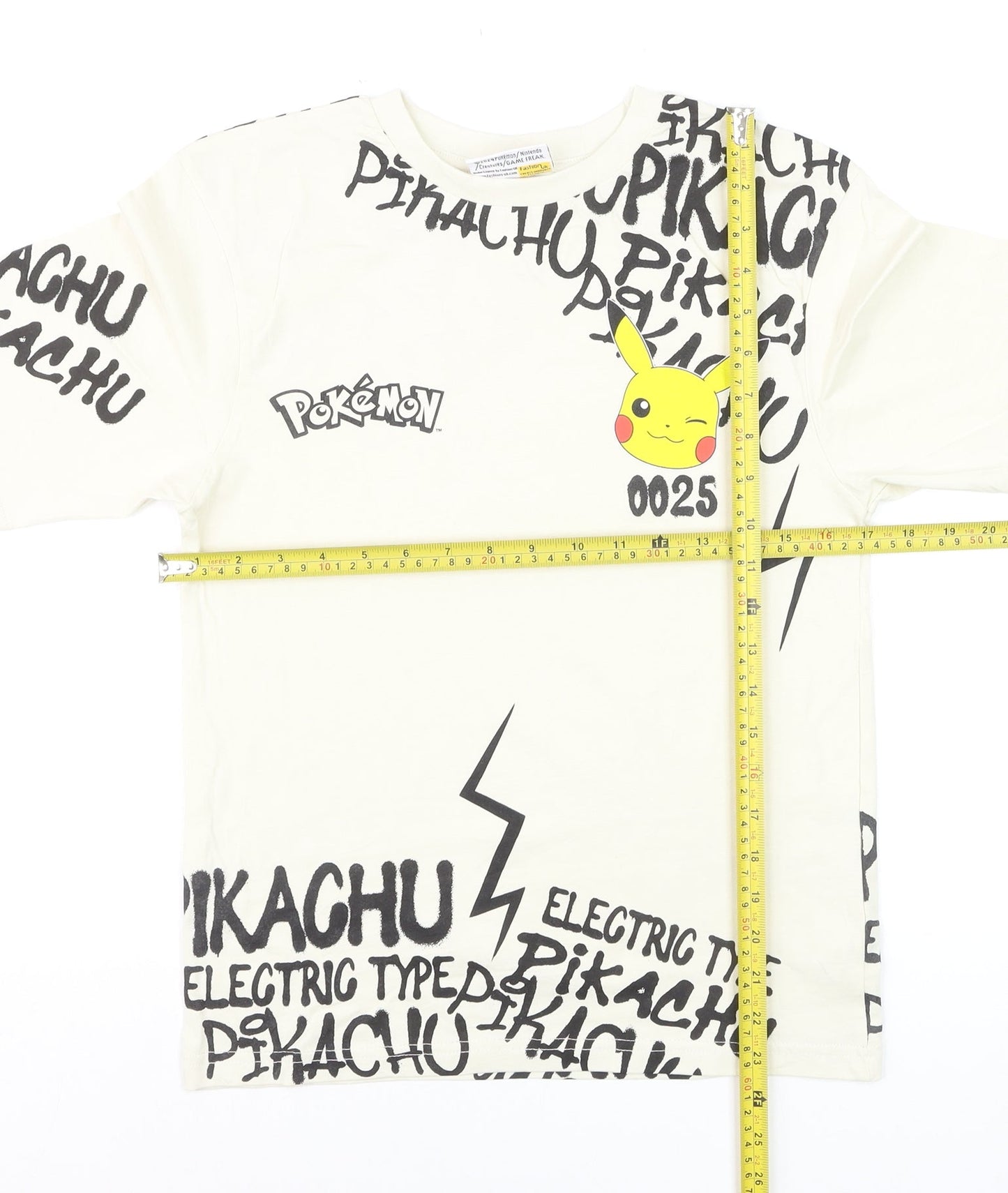 George Pokémon Boys Beige Pikachu Graphic Short Sleeve T-Shirt 9-10 Years